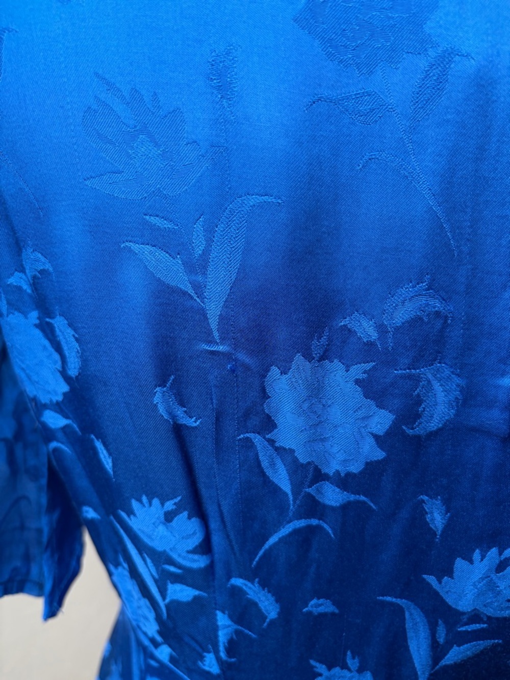 NWT Shore Monterey Wrap Dress Blue Satin Floral Jacquard Mini S - Picture 12 of 12